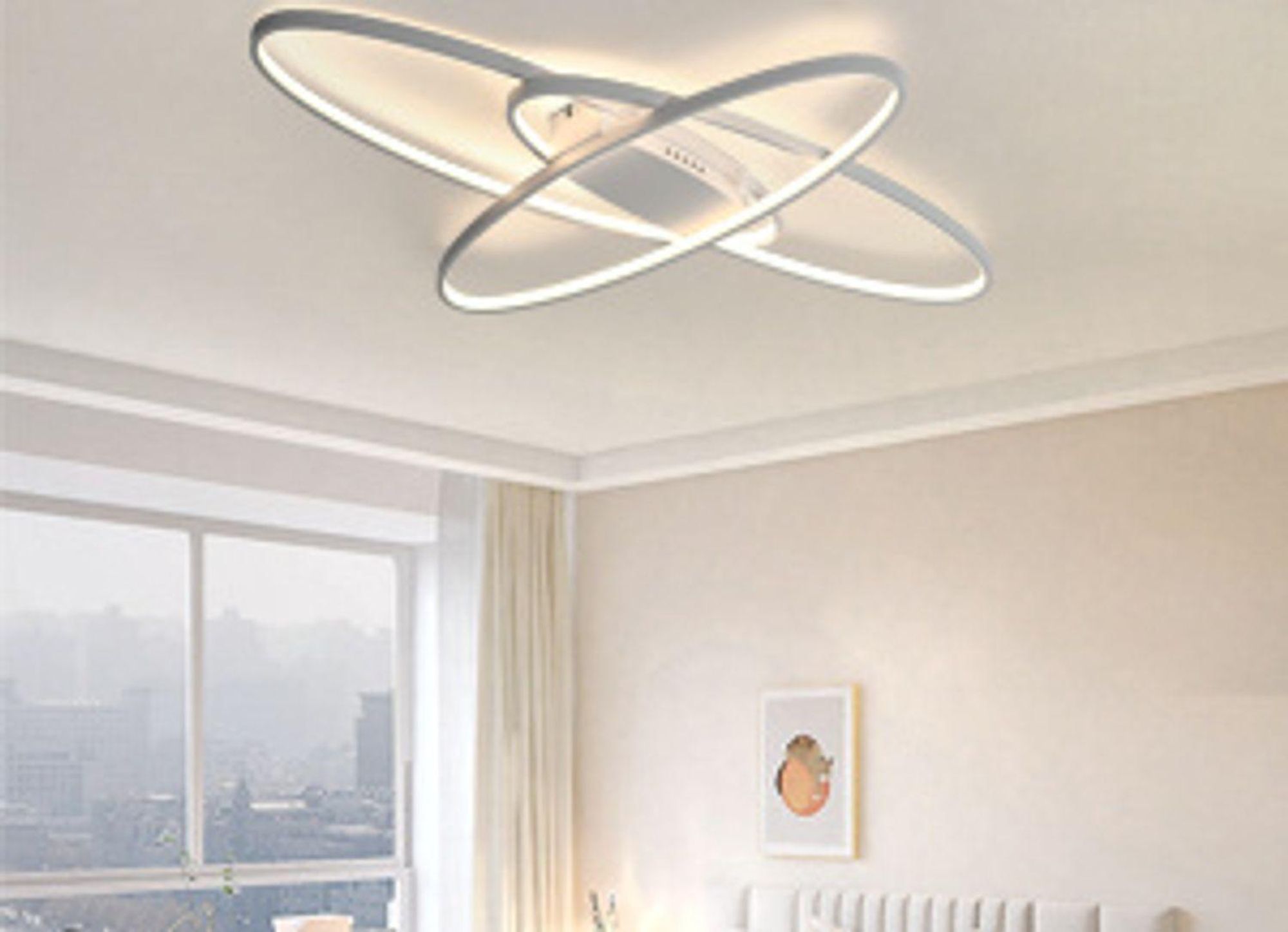 ZMH LED Plafoniera bianca dimmerabile con telecomando Plafoniera decorativa per interni 75W per soggiorno camera da letto cucina ufficio