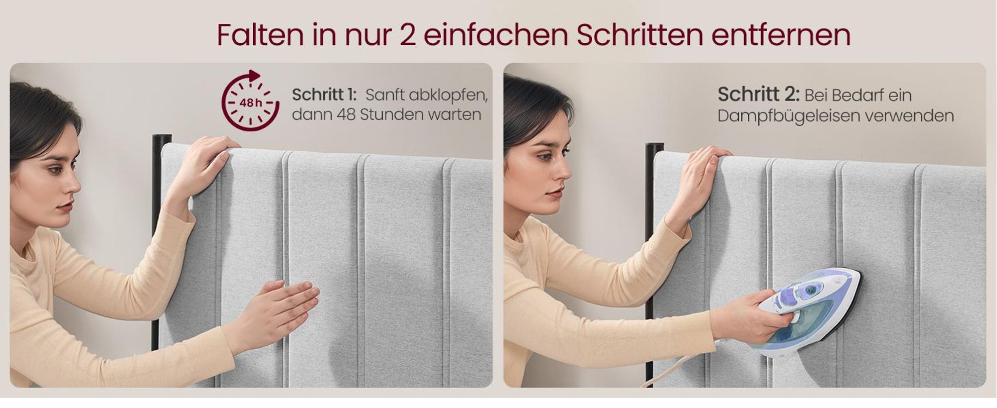 VASAGLE Doppelbettgestell, 160 x 200 cm, Bettgestell, mit gepolstertem Kopfteil, Bettrahmen, Stahl, trägt bis zu 500 kg, einfache Montage