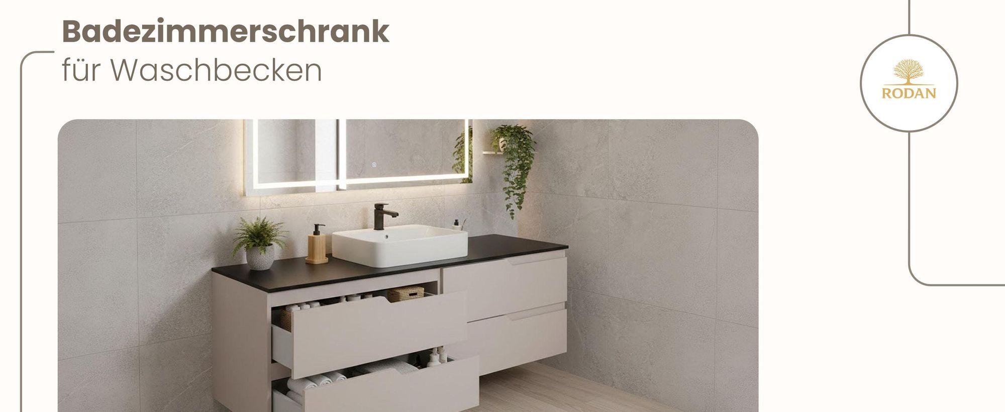 RODAN, Badmöbel, Badschrank, Badezimmermöbel, Badezimmer, MODERN, Waschbeckenunterschrank