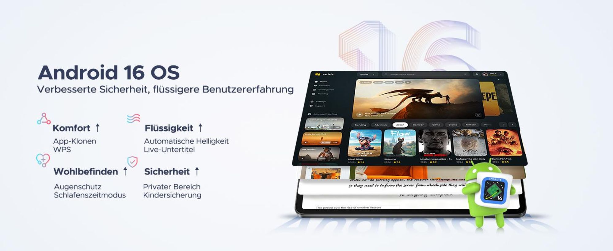 AP12PRO Tablet Android 16, 48GB RAM+256GB ROM (2TB TF), 12,1 Zoll 2.4K 120Hz IPS, 12000mAh 4G LTE, Widevine L1, mit Tastatur, Stift, Maus und Hülle