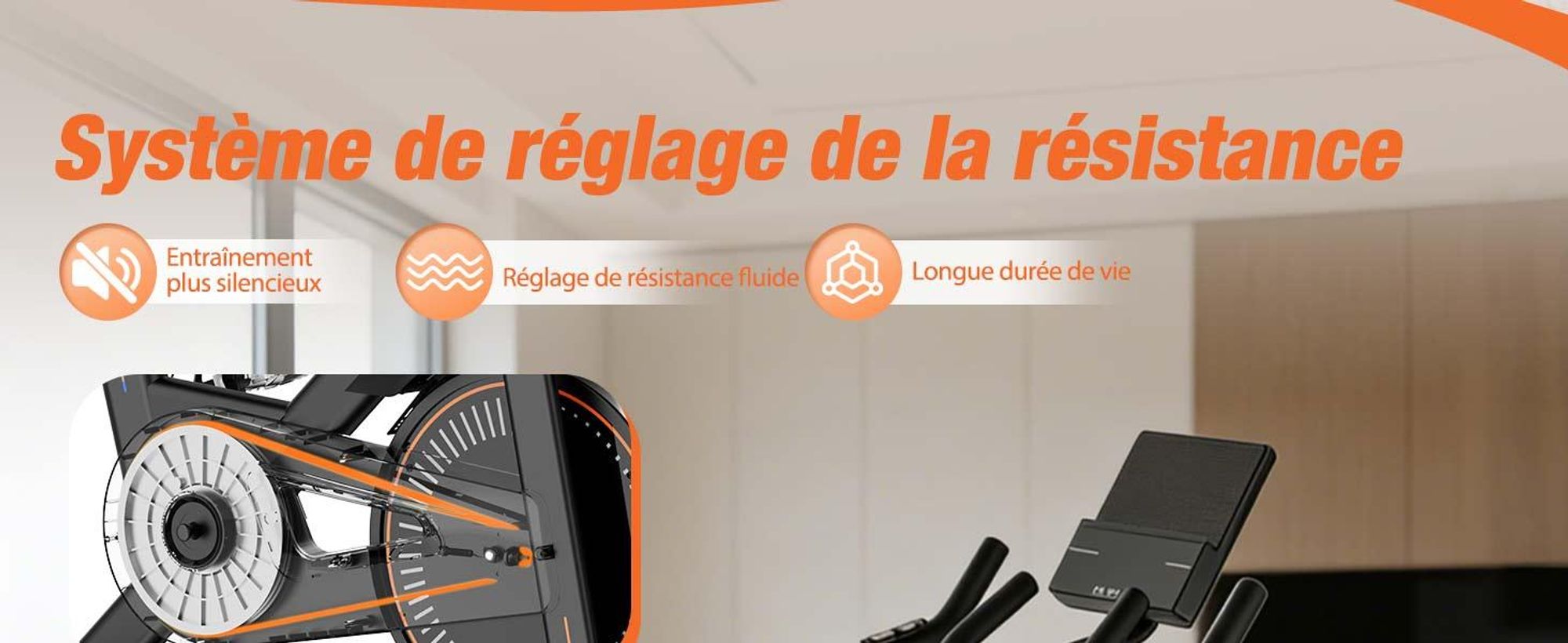 DH FitLife Vélo d’appartement ergomètre magnétique, silencieux, capteur de pouls, compatible avec apps, moniteur et nouveau guidon