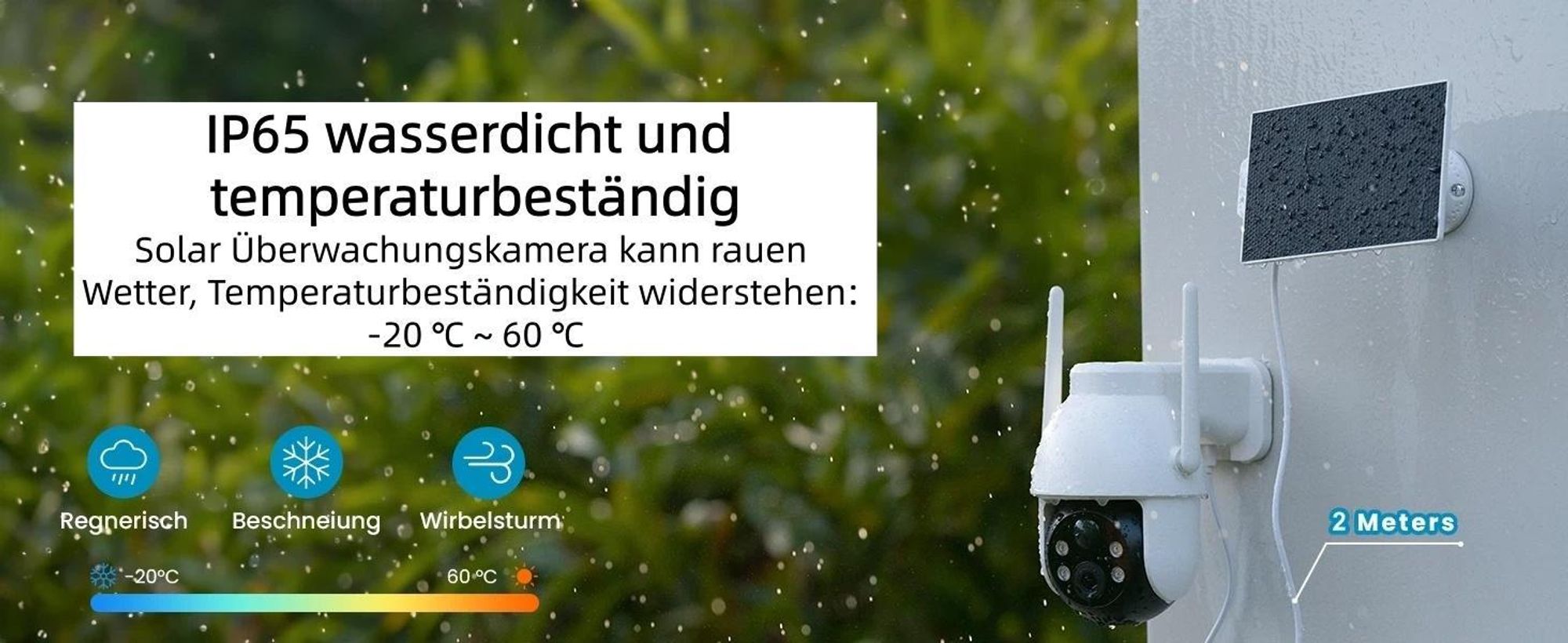 ieGeek 2K Überwachungskamera Aussen Akku, 360°PTZ Kamera Überwachung Aussen Solar, Außenkamera mit Nachtsicht Farb, PIR , 2 Wege Audio, 2 Stk