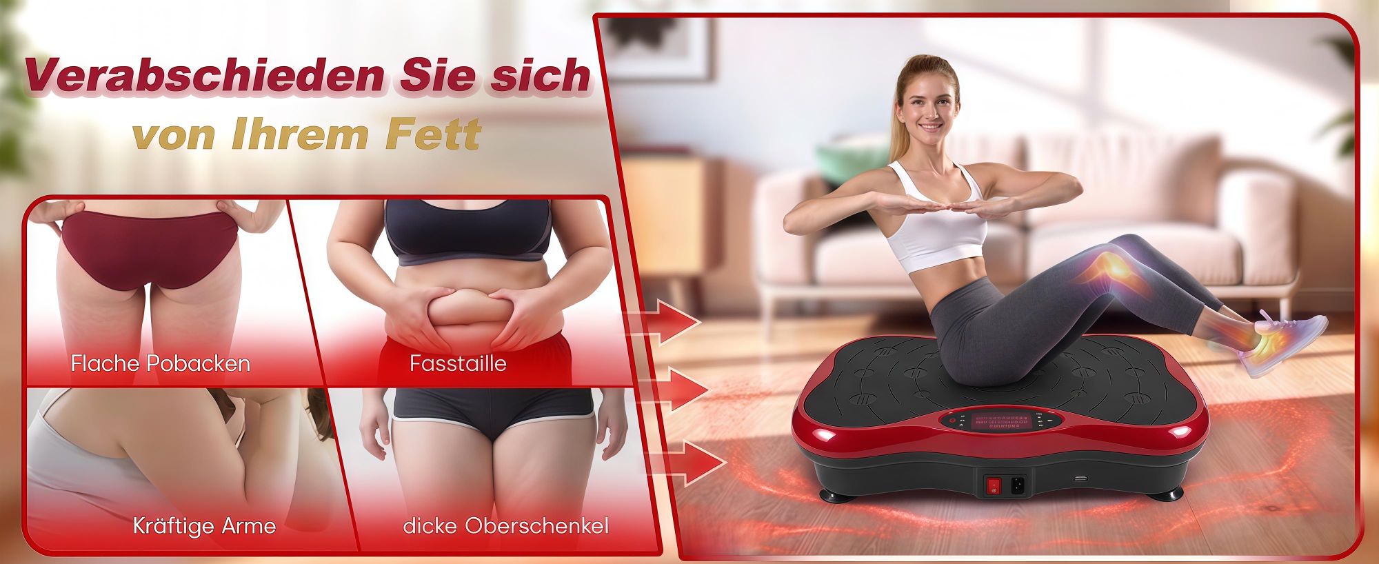 Vibrationsplatte mit 120 Stufen, Bluetooth, Touchscreen & Fernbedienung, leises & platzsparendes Fitnessgerät für Zuhause, gelenksschonendes Abnehmen