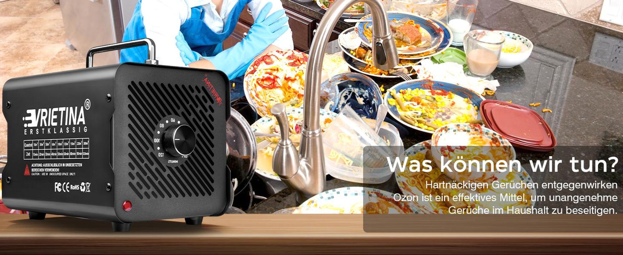Ozongenerator 65000 mg/h, bis 300 m², Timer, Leise≤35 dB, Ozonisator Industrie, Geruchsbeseitigung/Desinfektion für Industrie, Haushalt, Auto, Hotel