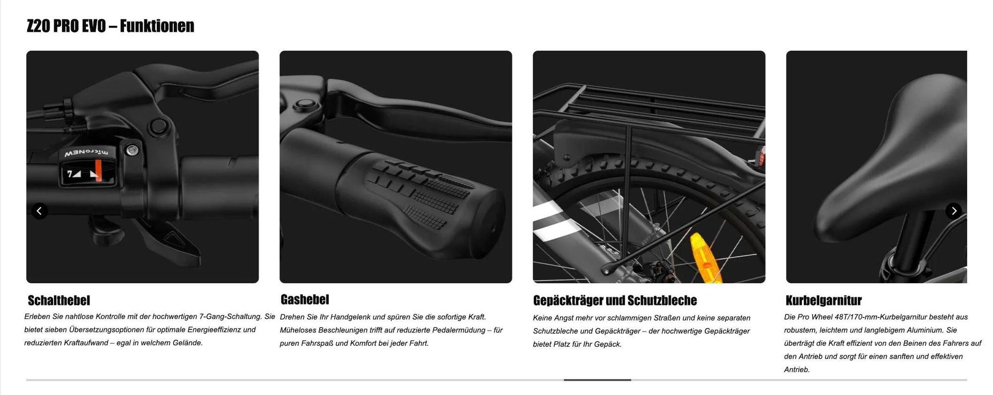 E-Bike PVY Z20 PRO EVO , 250W Motor, 36V14.5AH Batterie , 20 Zoll Reifen Mechanische Scheibenbremsen - Grau