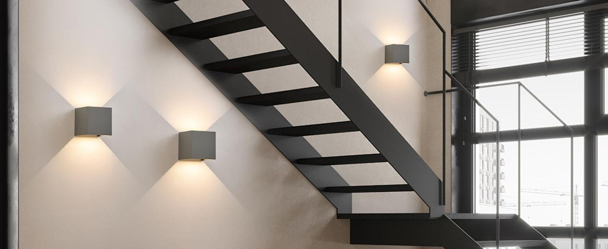 ZMH 2 Stück LED Wandleuchte Aussen 5W Grau Wandlampe Warmweiß Up Down Außenleuchte IP65 Wasserdicht Außenlampe Treppenhaus Hauswand Aussenlampe Flur