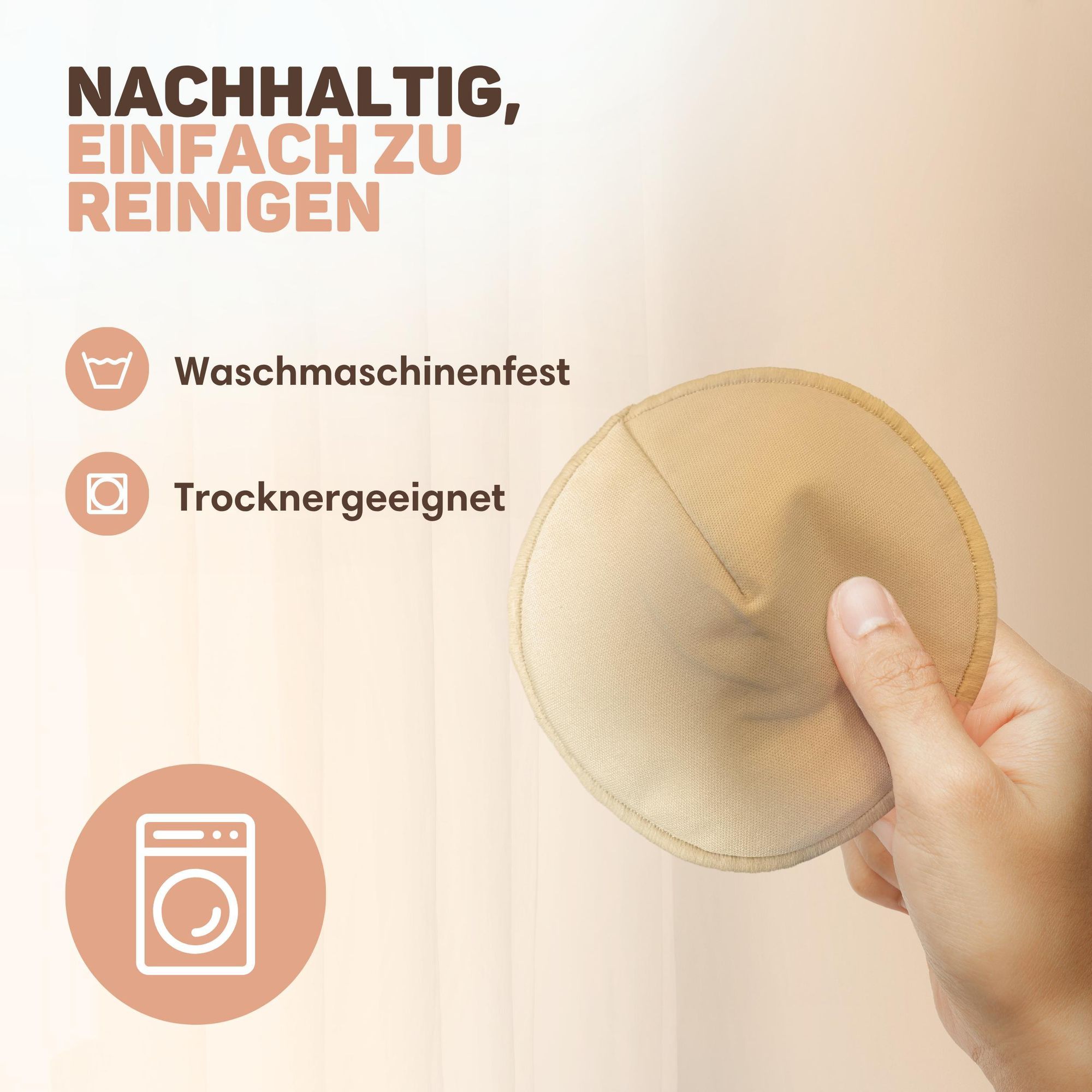 Vulpes Goods Waschbare Stilleinlagen - Organische Wiederverwendbare Stilleinlagen - 14 Stück mit Wäschebeutel - Cup B bis G - L 12cm