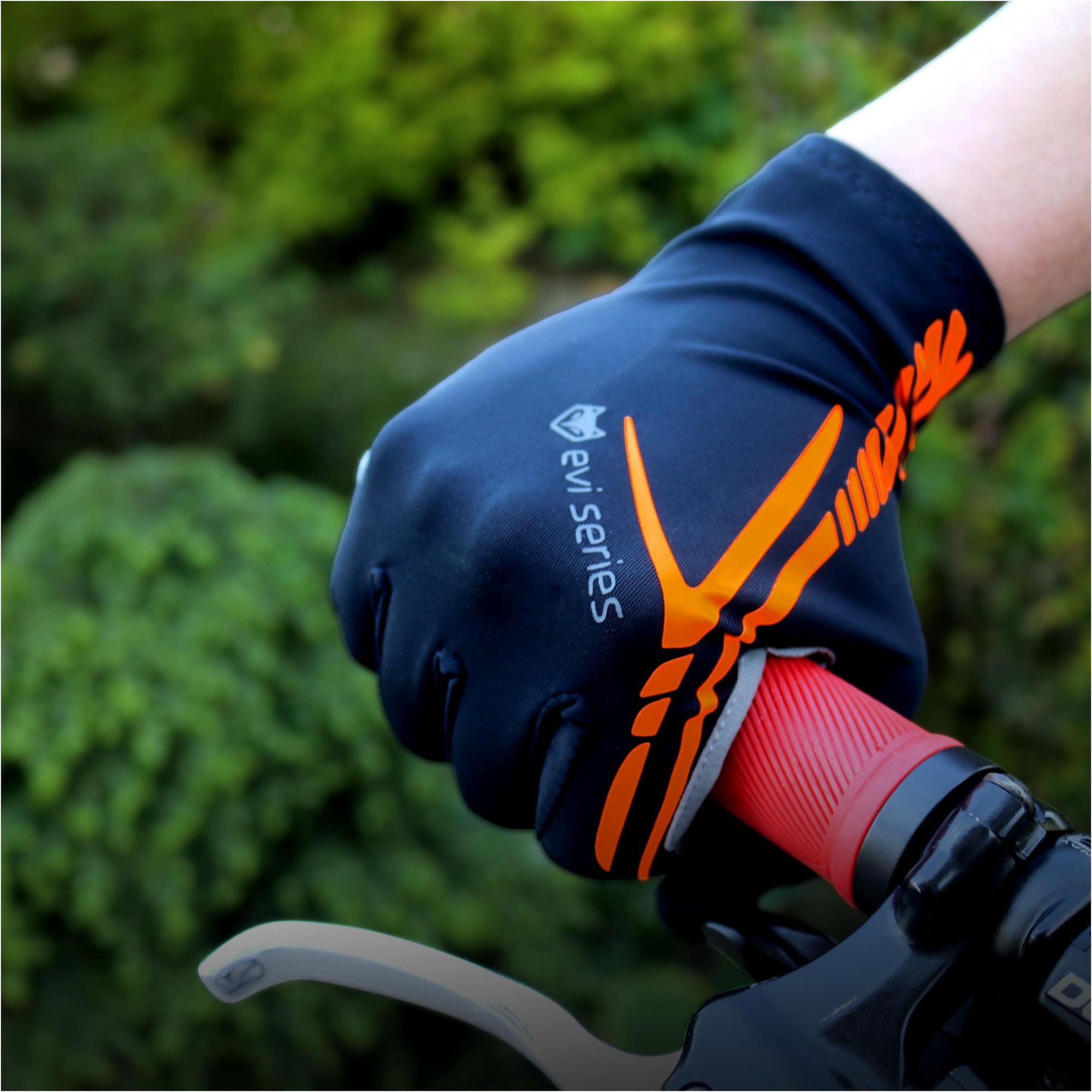Fahrradhandschuhe L/XL Lange Finger mit Gel-Polsterung, Touchscreen Radhandschuhe reflektierend & atmungsaktiv, EVI BIKE ActiveTouch