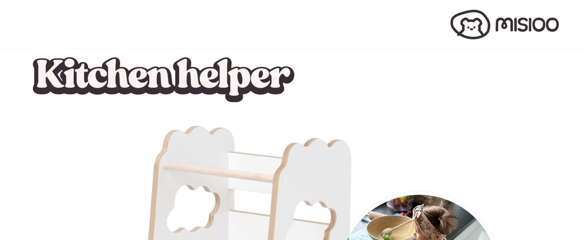 MISIOO Lernturm ab 1 Jahr für Kinder – Einstellbare Stufenhöhe – 3 Höhenstufen – Abgerundete Kanten – Laminierte Oberflächen – Bis zu 50kg