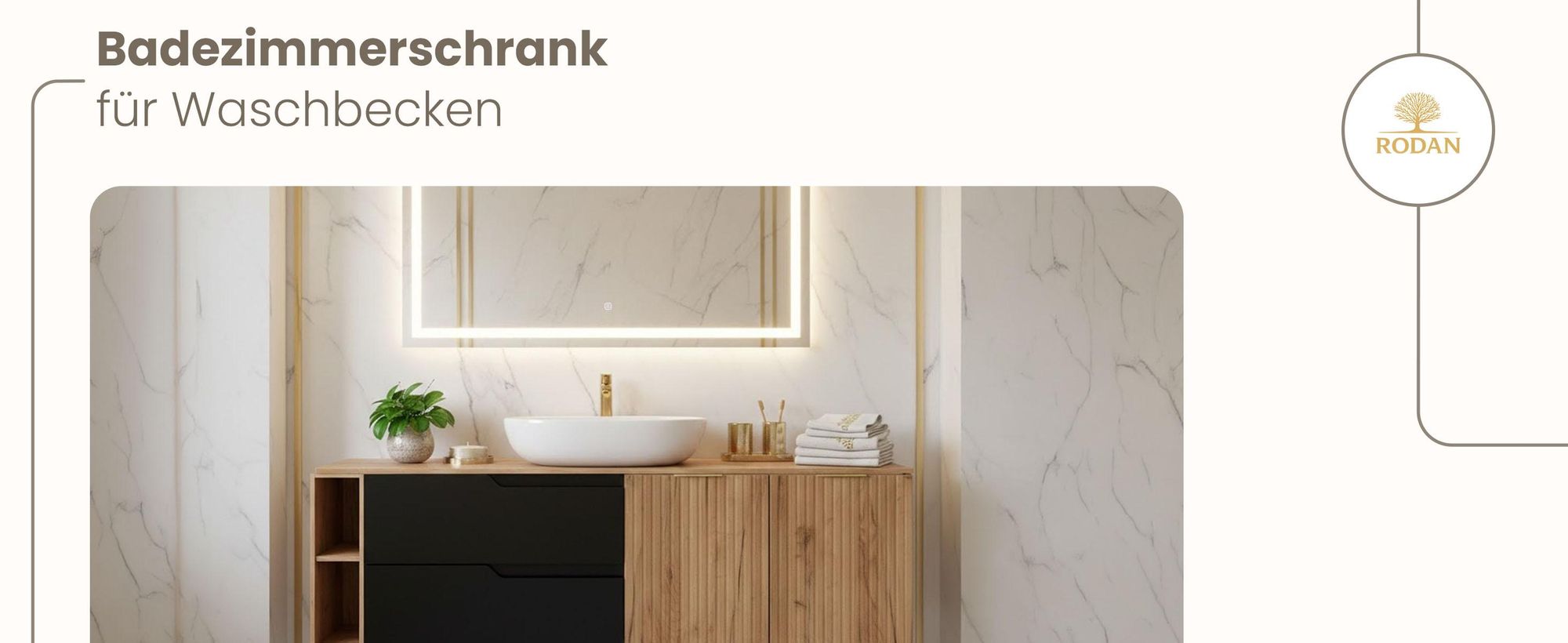RODAN, Badmöbel, Badschrank, Badezimmermöbel, Badezimmer, MODERN, Waschbeckenunterschrank