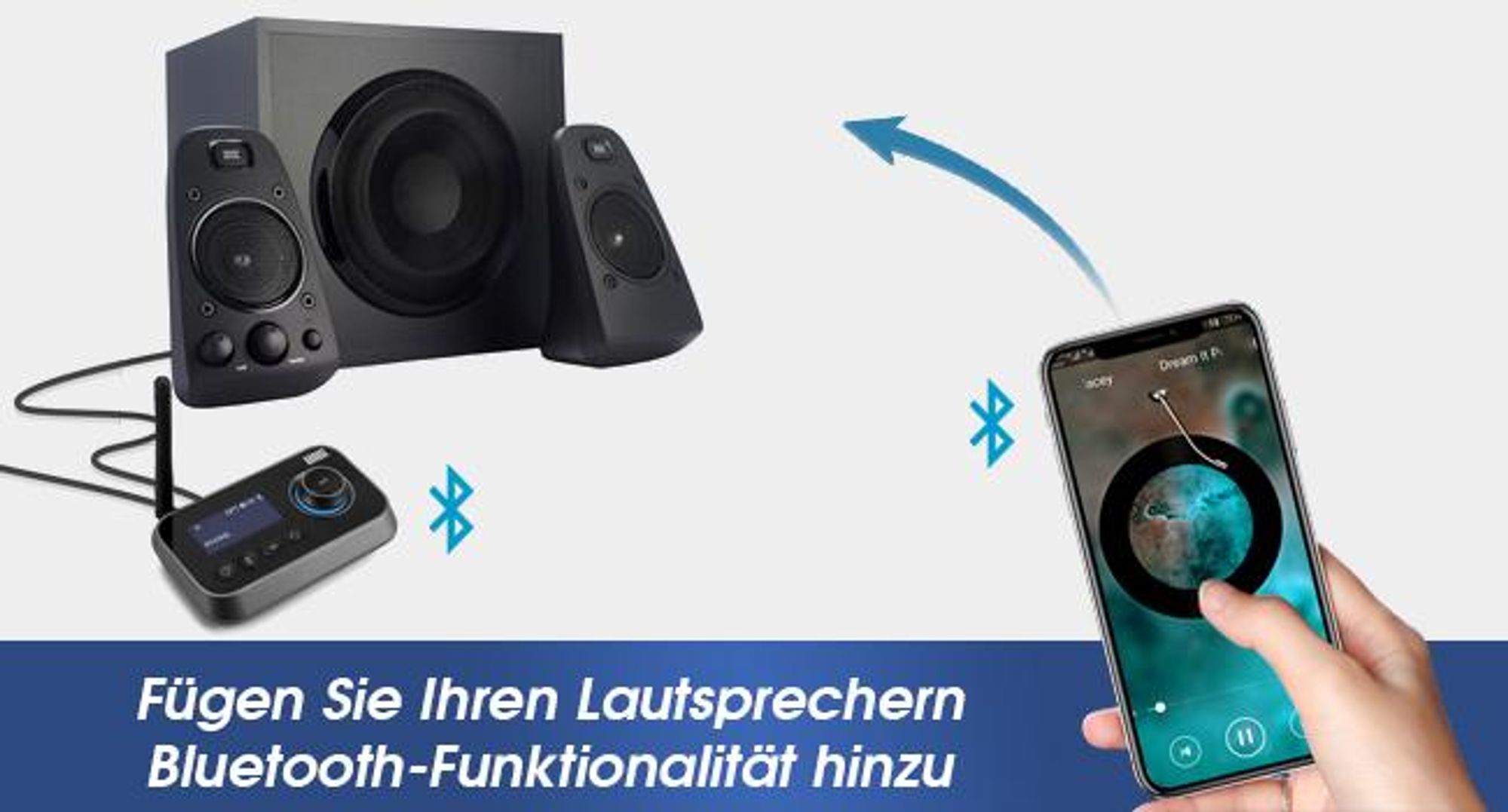 2 in 1 Bluetooth Sender oder Empfänger BT5.0 Kopfhörer/Fernseher - August MR280