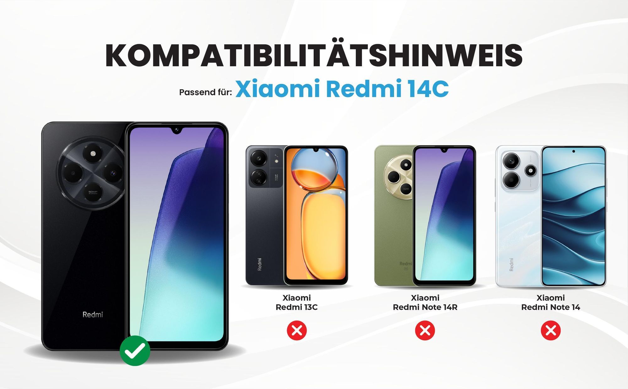 Kompatibilitätshinweise Hülle für Xiaomi Redmi 14C
