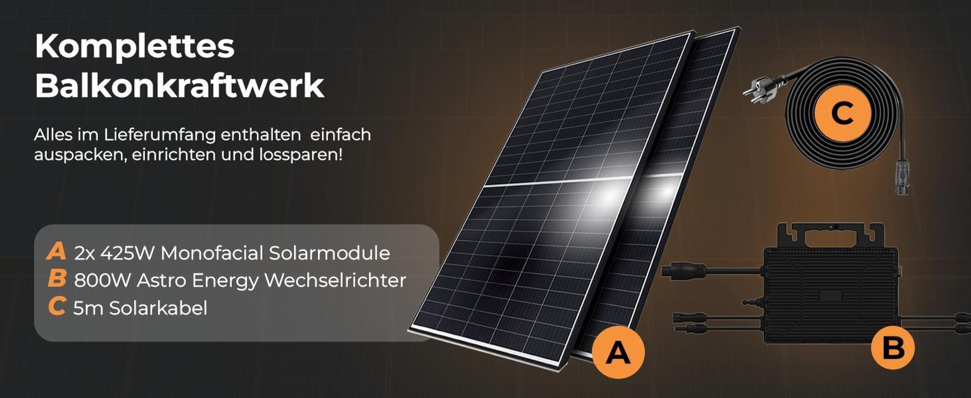Sunniva Balkonkraftwerk 920W Komplettsets