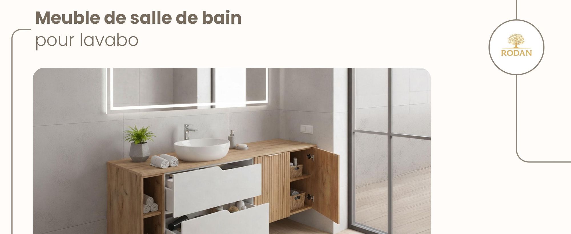 RODAN, meuble de salle de bain, armoire moderne, meuble sous vasque, meuble sous lavabo
