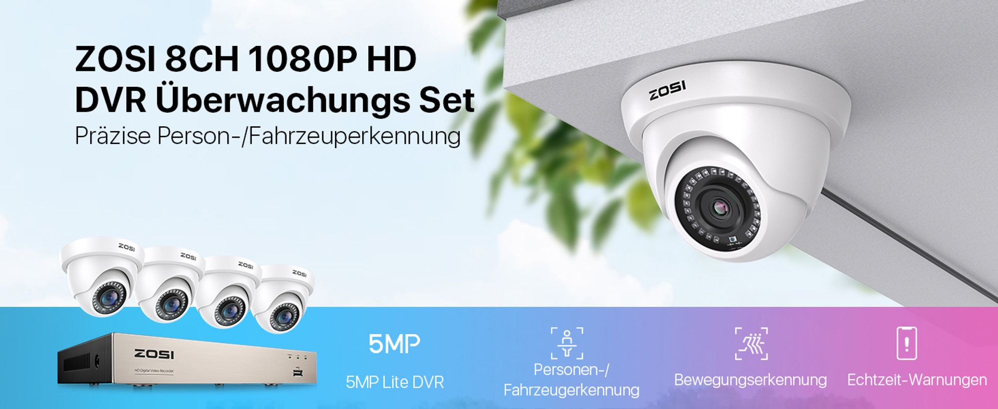 ZOSI 2MP Überwachungskamera Set