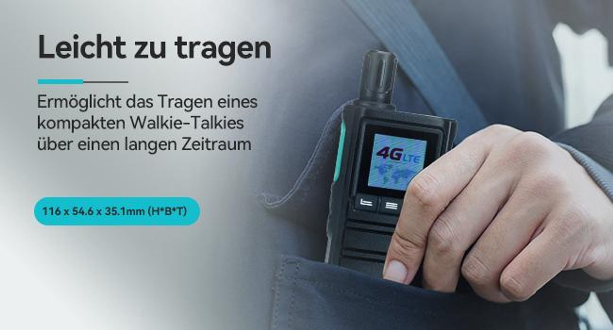 Retevis L61 4G Funkgeräte, Netzwerk Walkie Talkie Unlimited Distance mit GPS, 2500 mAh, Type-C, Großer Reichweite mit GPS, für Logistik, Camping