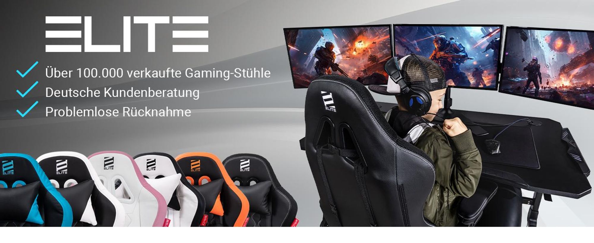 Elite Kinder Gaming Stuhl PULSE | Ergonomischer Bürostuhl - Bis 120 Kg - PC Gamingstuhl - Schreibtischstuhl - Gamer Racing Stuhl - Kunstleder