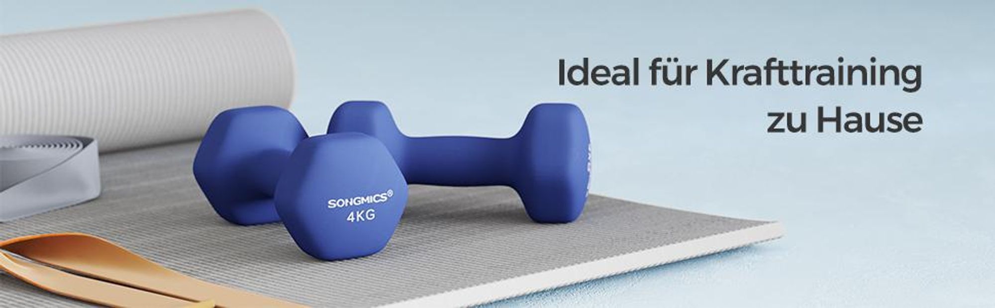 SONGMICS Hanteln, 2er Set, 2 x 4 kg, Hantelset, Kurzhanteln, Hexagon, Neopren-Beschichtung, Krafttraining, Workout, Fitnesstraining, für Zuhause