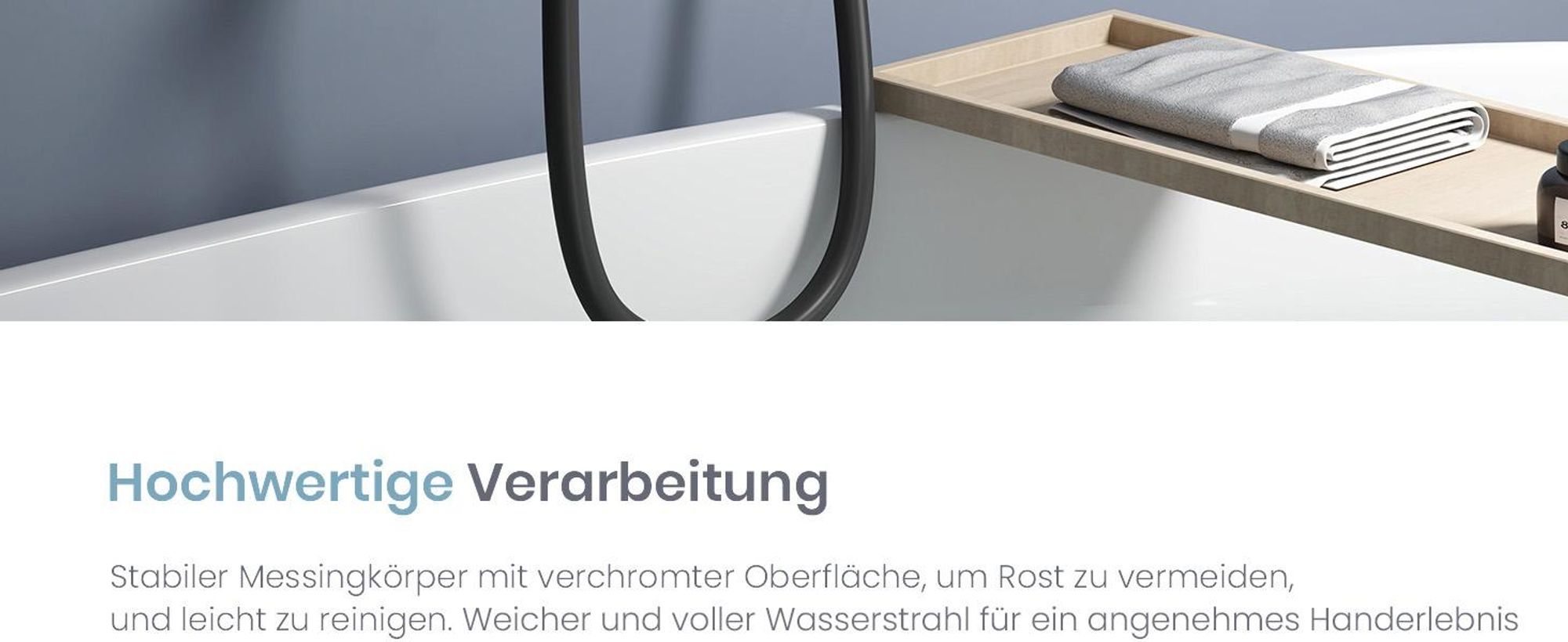 EMKE Badearmatur Wannenarmatur Einhebelmischer Badewanne Wasserhahn aus Messing, Wandmontage Wannenmischer Schwarz Matt