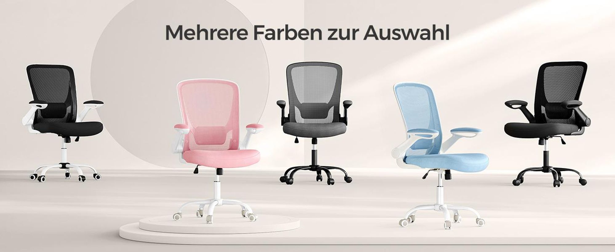 SONGMICS Schreibtischstuhl, atmungsaktive Netzbespannung, Taubengrau