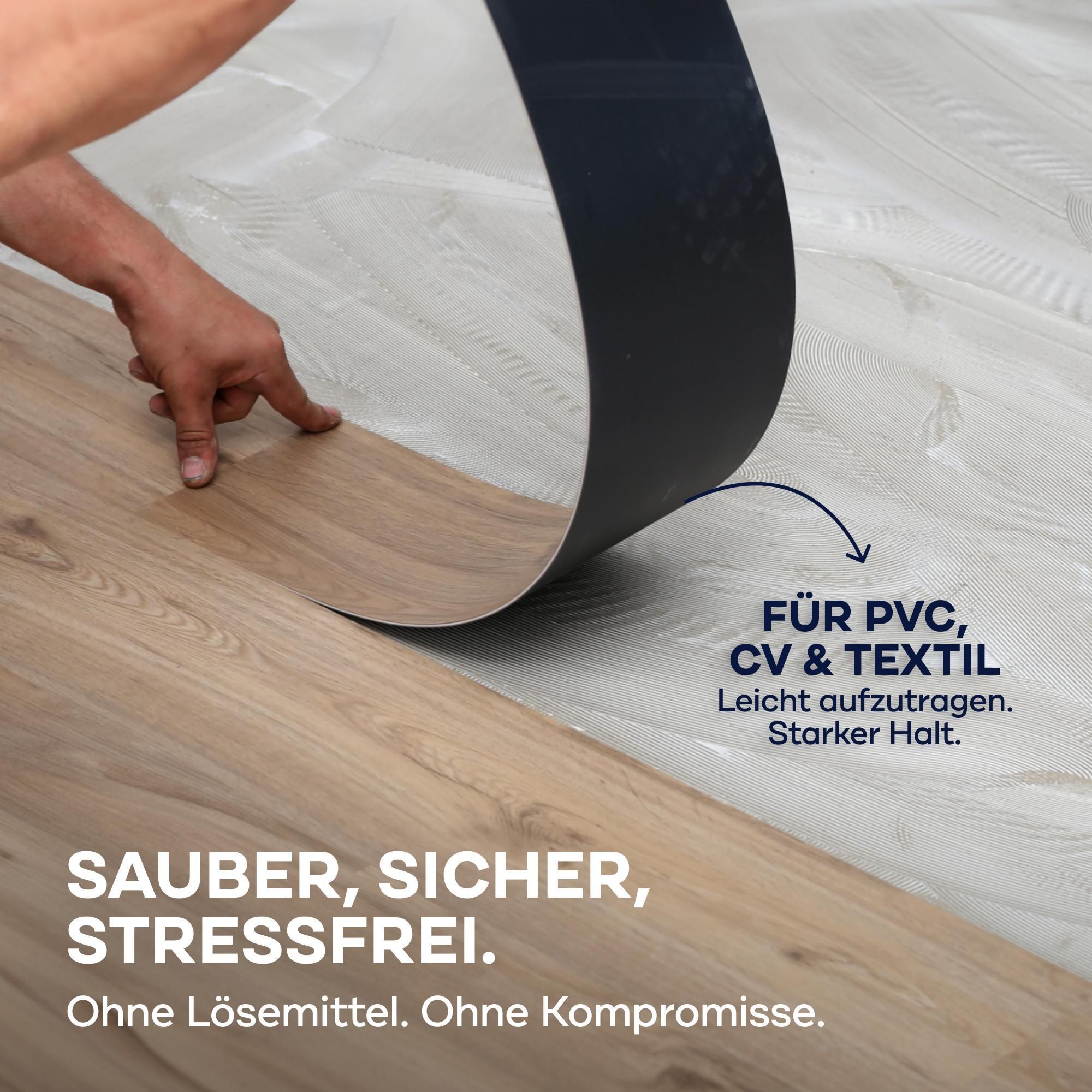 Plid Bodenkleber 5kg [GERUCHSLOS] Universalkleber für PVC, Teppich, Vinyl, CV, Linoleum, Kork Böden u.v.m. - Teppich PVC Kleber Lösemittelfrei