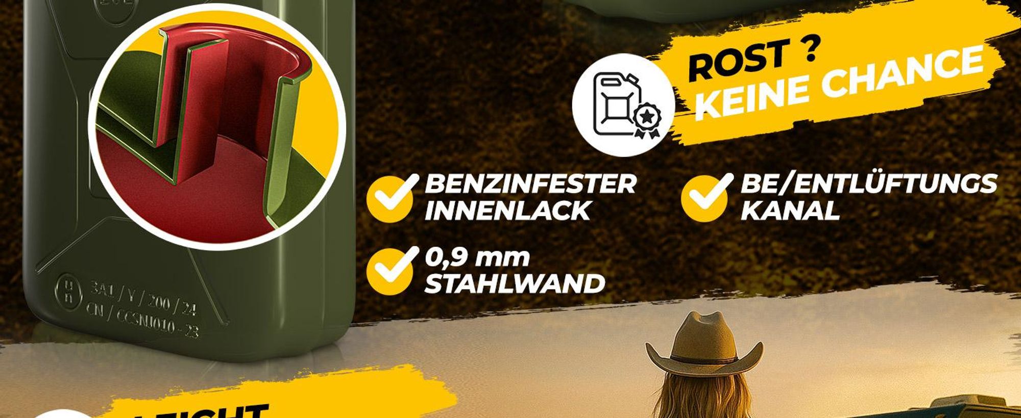MONZANA® 20L Metallkanister 3er-Set