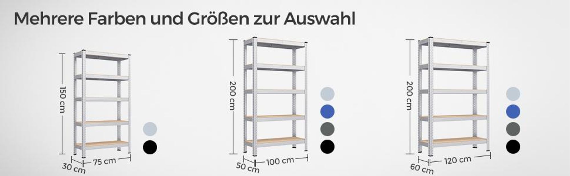 SONGMICS Schwerlastregal, 2er Set, Kellerregal, Lagerregal, 30 x 75 x 150 cm, Regal mit Stahlgestell, bis 650 kg belastbar