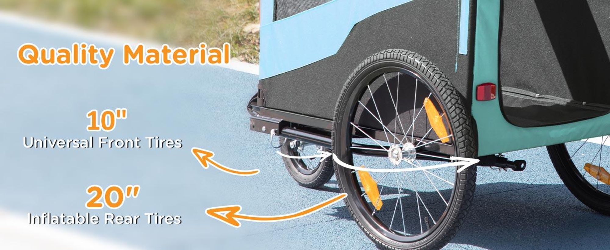 Przyczepka rowerowa dla psa PawHut 2 w 1, wózek dla psa z odblaskami, wózek spacerowy dla psa maks. 30 kg, przyczepka rowerowa dla dużych psów, tkanina Oxford, kolor niebieski