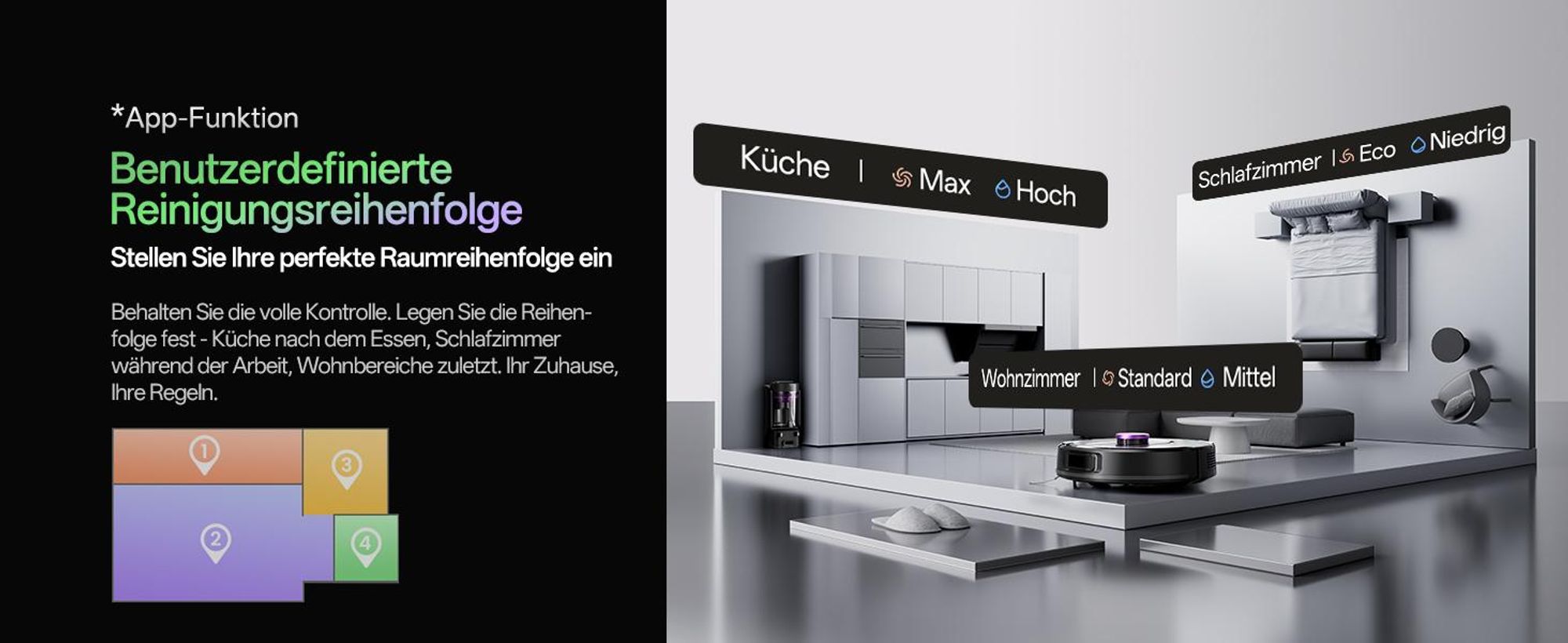 Vactidy Saugroboter W15 3-in-1 Nass Trocken Roboterstaubsauger mit Absaugstation, 10000Pa, 180 min, 4L Riesenbehälter
