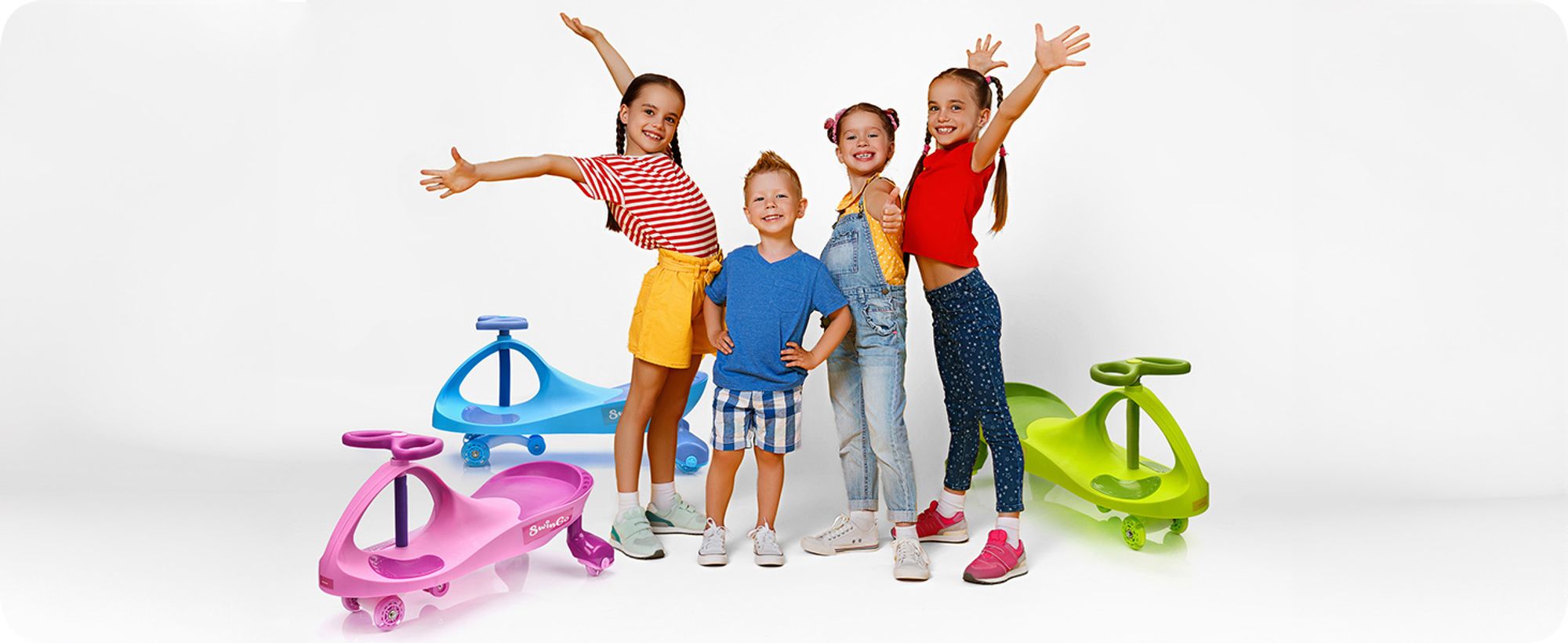 SWING CAR METEOR SWINGO Grün Rutschauto für Kinder halten des Körpergleichgewichts Auto Swing Car Rutscher