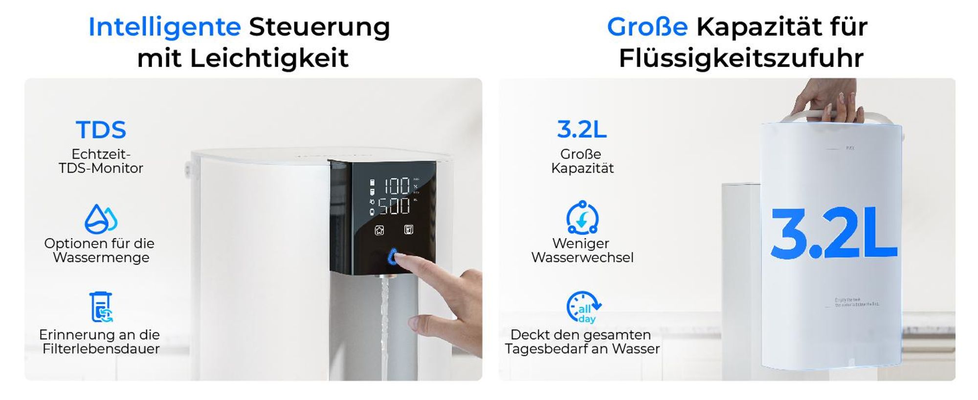 [Alkalisches Mineral] Waterdrop CoreRO Umkehrosmoseanlage, NSF/ANSI 58&372 , 7-stufiger Auftish-Wasserfilter, ohne Installation, WD-C1SL