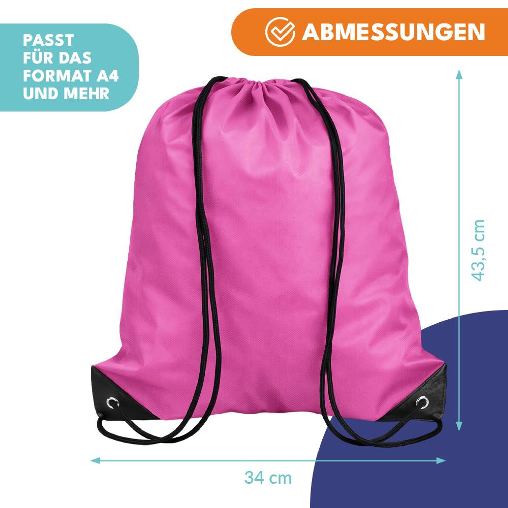KRUMAD Schuhbeutel Reise mit Kordelzug, Leichter Stoffbeutel für Reise & Schule, Koffer Organizer für Schuhe, Sport & Urlaub, Rosa 34 x 43,5 cm