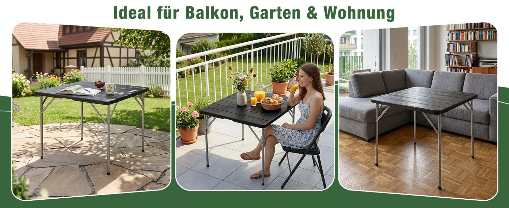 Sekey Gartentisch Klappbar Holz Optik Campingtisch Klapptisch 4 Personen