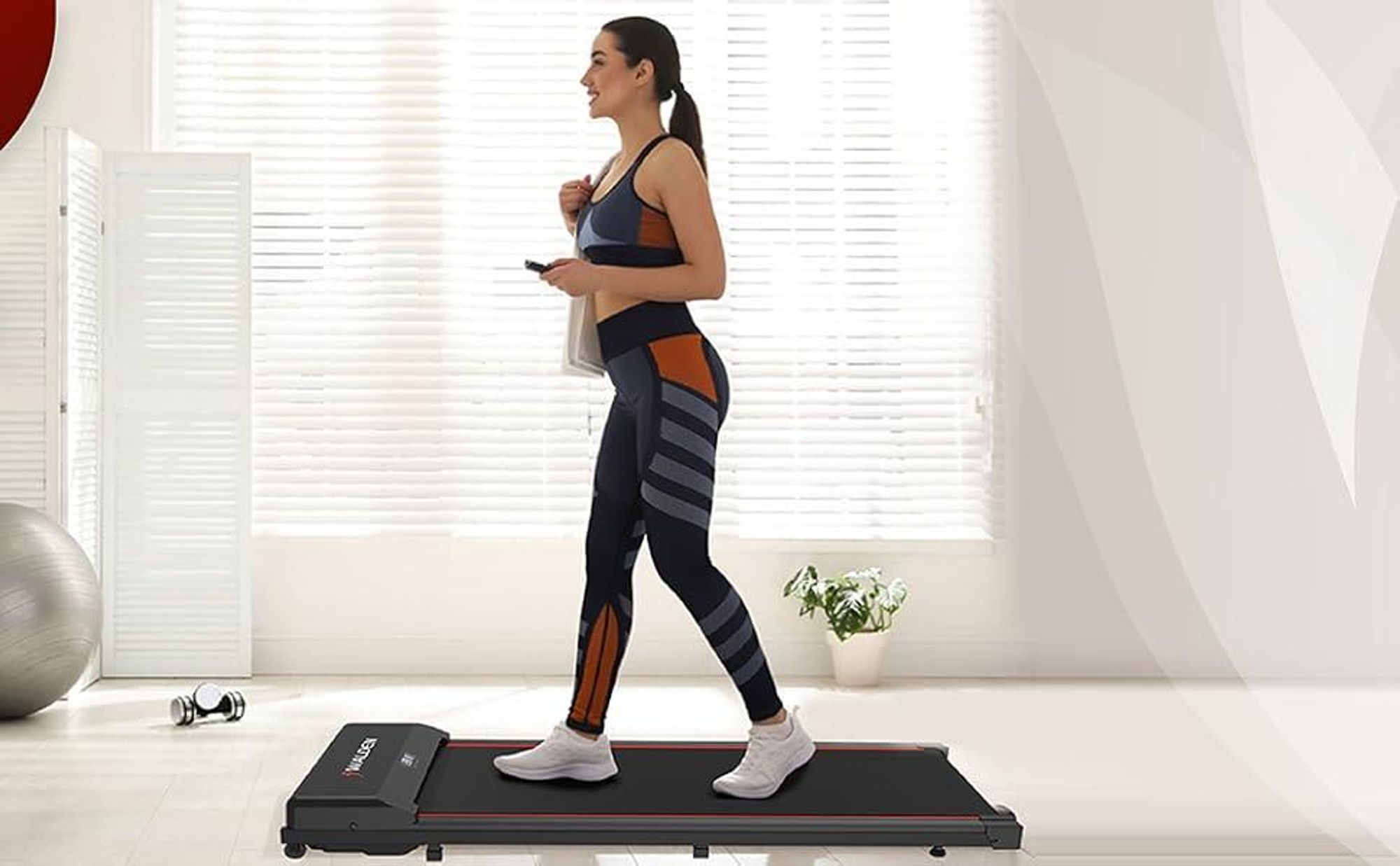 Walden F2200 Walking Pad 2-v-1 běžecký pás (1–6 km/h) kompaktní, tichý a pohodlný pro domácí kancelář, fitness a lehký trénink