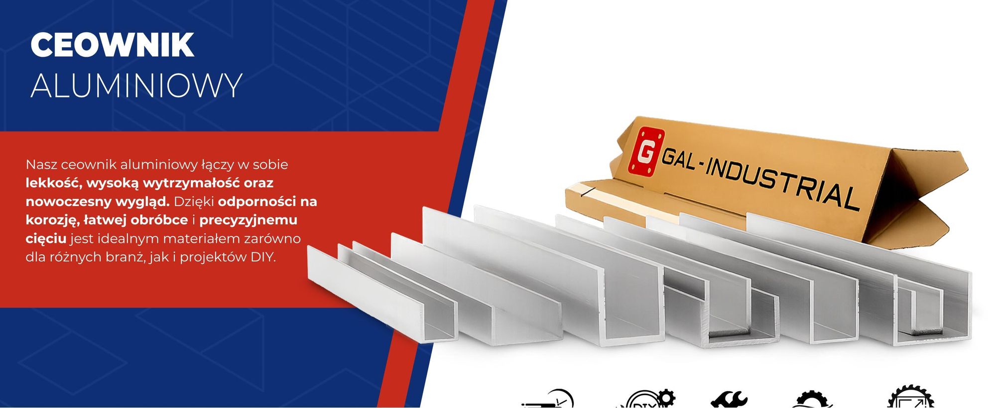 CEOWNIK ALUMINIOWY laczy w sobie lekkosc, wysoka wytrzymalosc oraz nowoczesny wyglad.