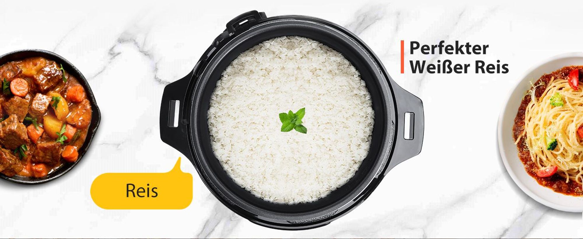 Aigostar - Reiskocher 6L Schnellkochtopf , 1000W Pressure Cooker, 18-in-1 Multikoche, 24h Timer & Warmhalte, Antihaftbeschichtung