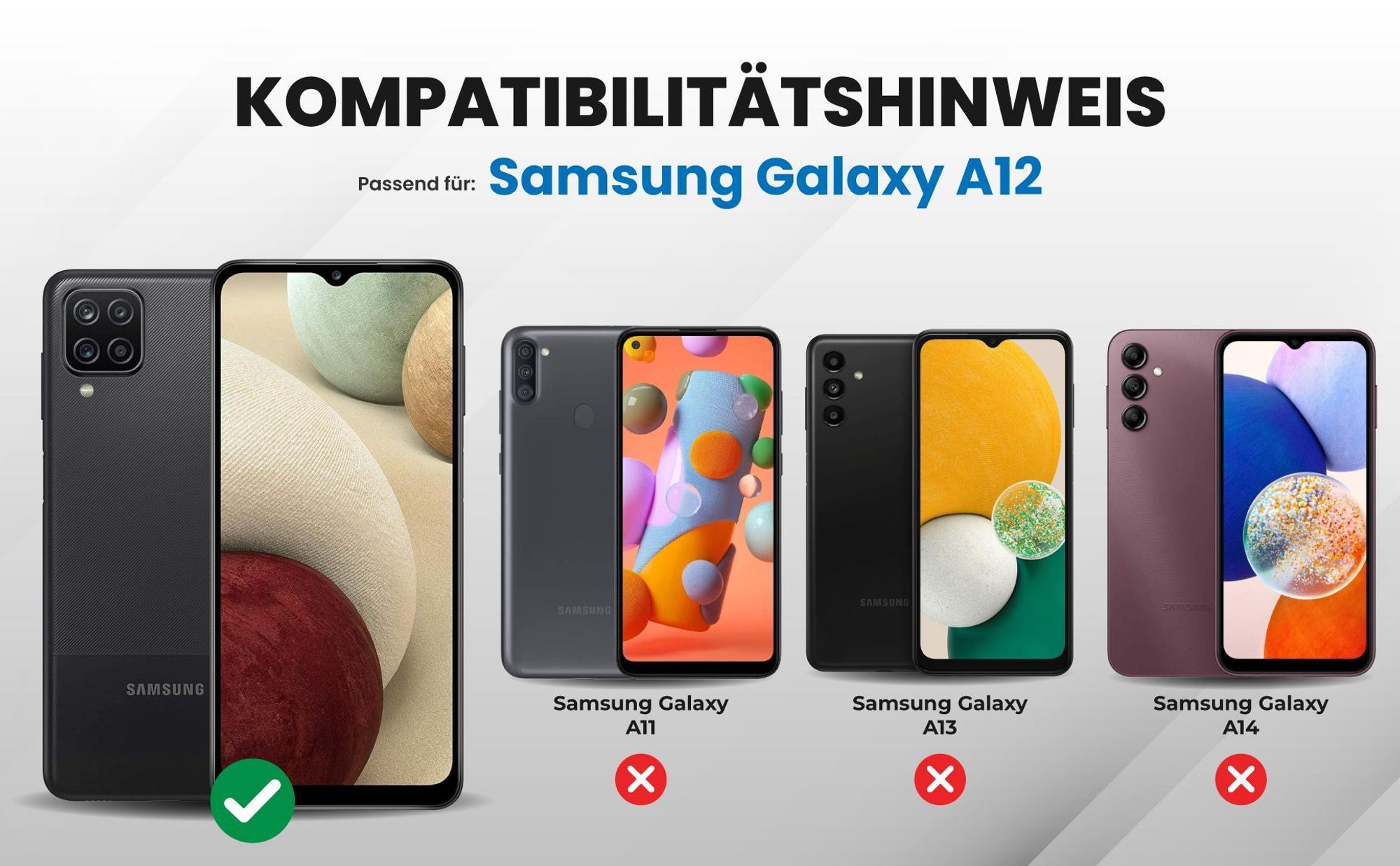 Kompatibilitätshinweise Hülle für Samsung Galaxy A12