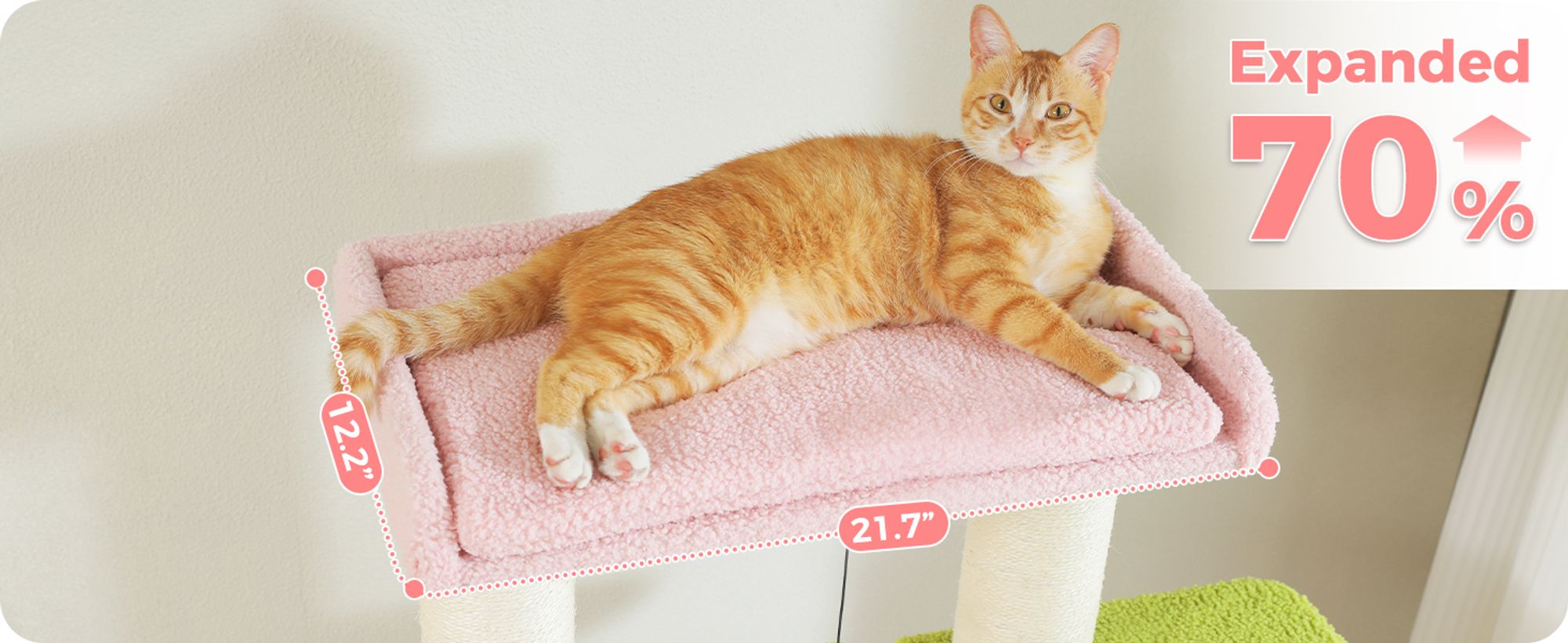 Purpurra Kratzbaum Extra-Dick Stämme XXL Stabil für Grosse Katzen, 114/170 cm