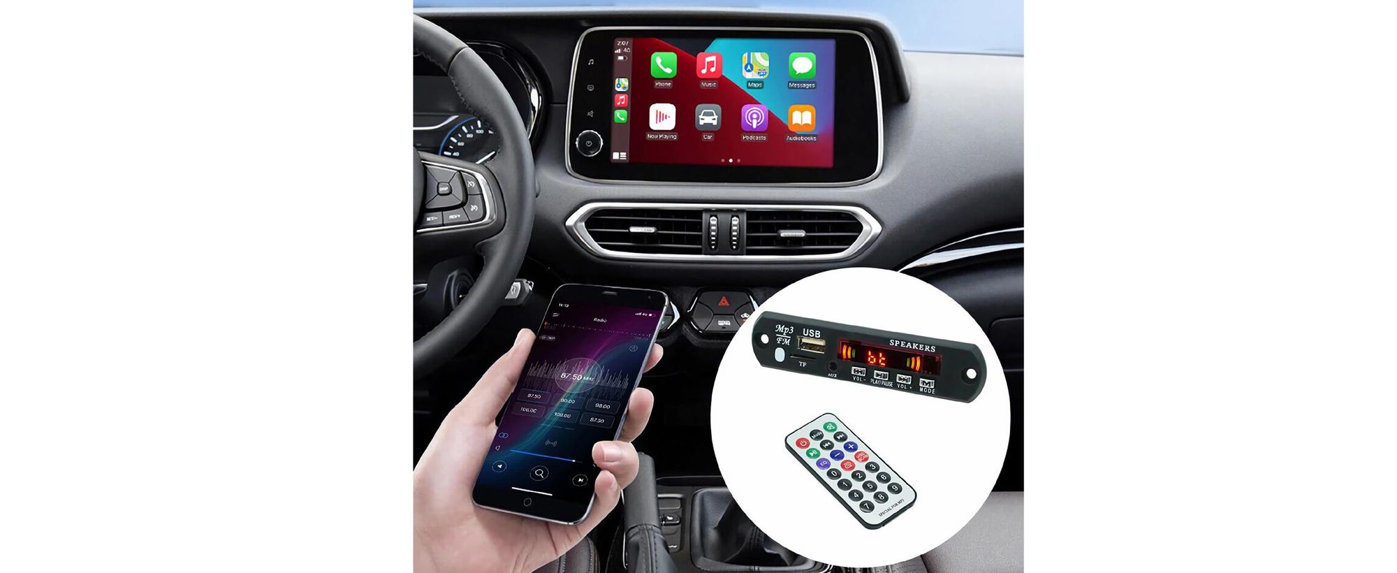 N13C MP3 WMA Decoder Board – Bluetooth 5.0 Musik Player Modul mit USB TF FM Radio, LINE IN, Fernbedienung, Digitalanzeige für Auto Audio 5V/12V