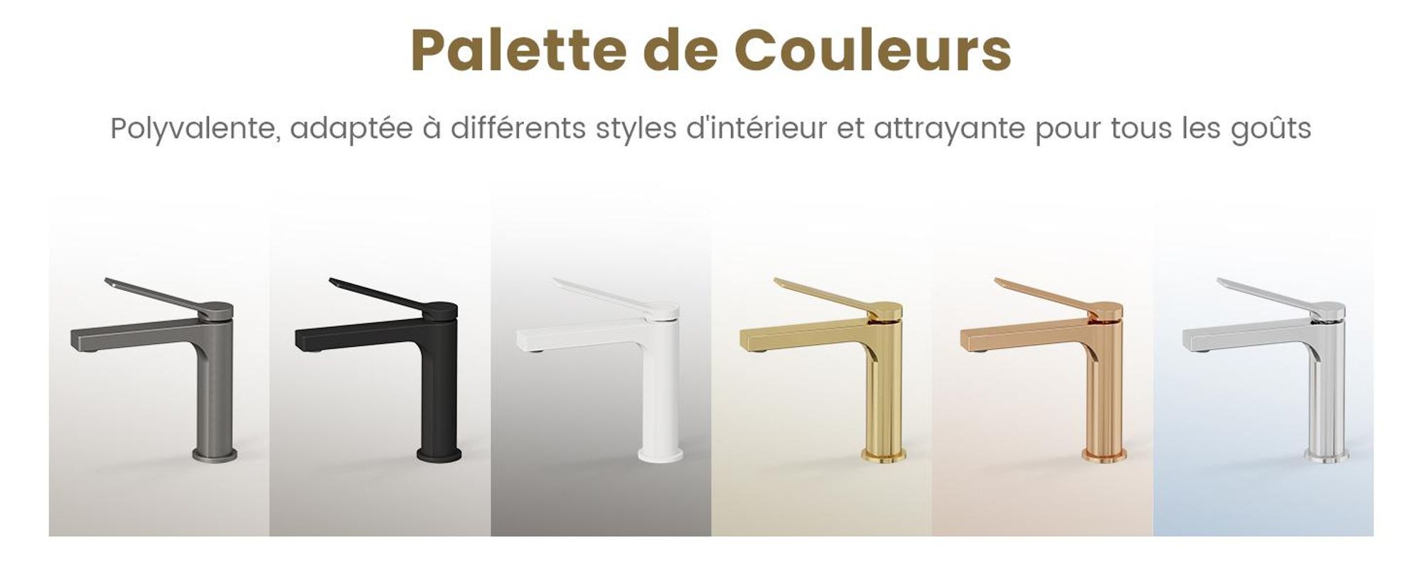 EMKE Robinet de salle de bain champagne-or 195x173x46mm, laiton, cartouche céramique, robinet de salle de bain, mitigeur de lavabo, mitigeur de lavabo
