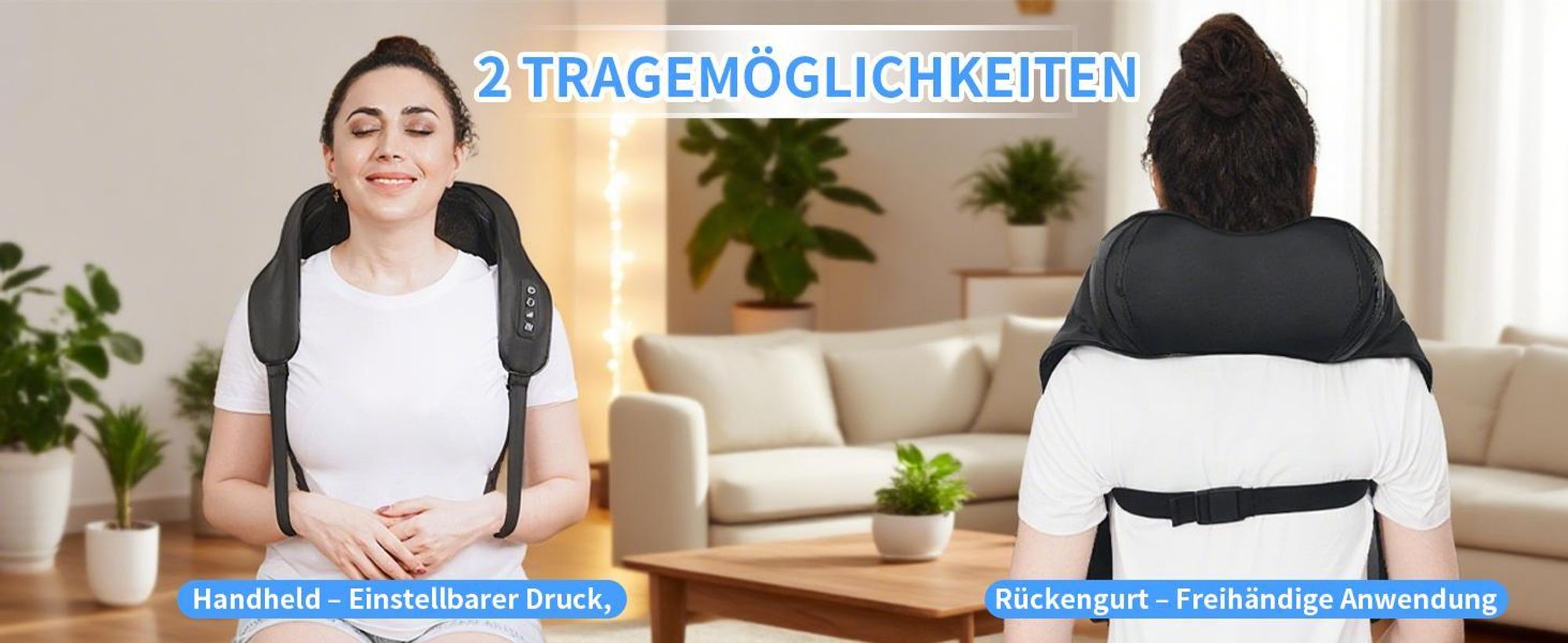 Nackenmassagegerät, Shiatsu Massagegerät, Rückenmassagegerät, Elektrisches Massagegerät mit Wärme, Schmerzlinderung, für Schulter, Rücken, Beine, Füße