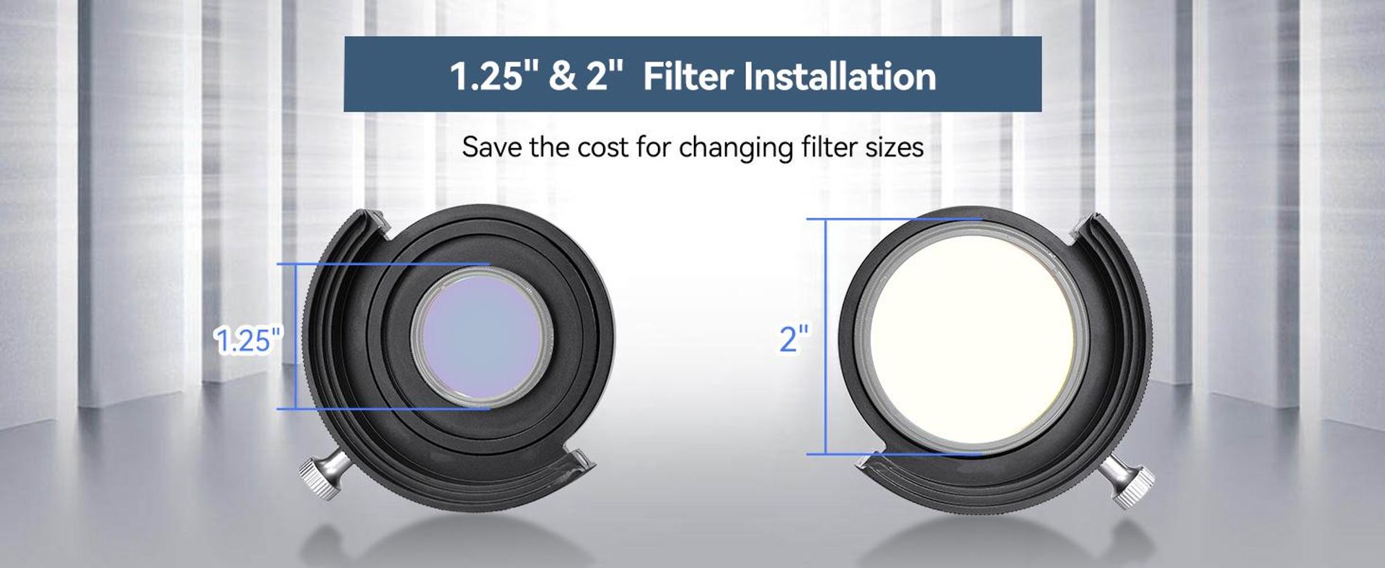 Svbony SV226 Teleskopická zásuvka na filtr M42-M48, Obsahuje dva 2" držáky filtrů Kompatibilní s 1,25" a 2" filtry
