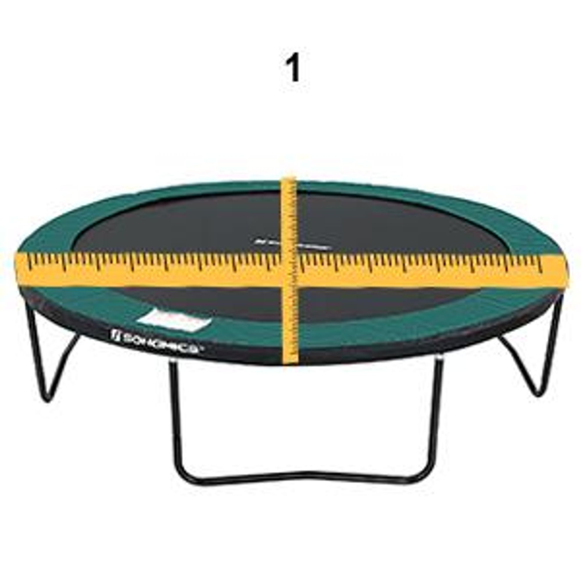 SONGMICS Sprungtuch für Trampolin Ø 305 cm 64 Ringe Trampolinzubehör Sprungmatte Trampolinsprungtuch Ersatz schwarz STB10BK