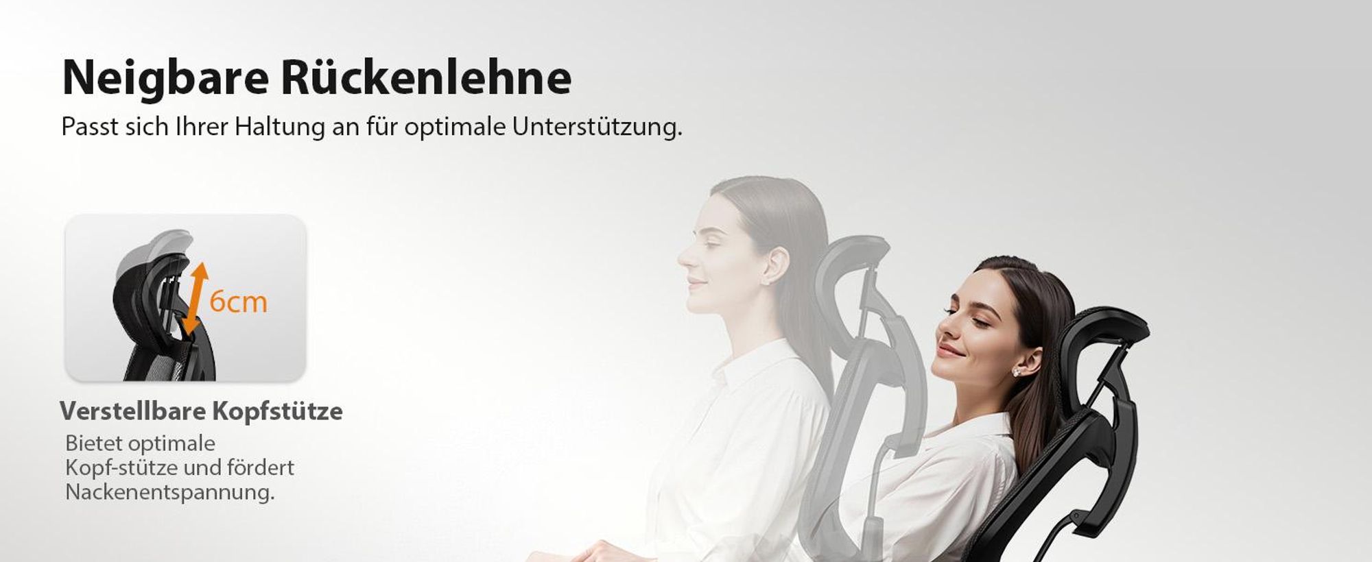 SENSE7 Nobu Ergonomischer Bürostuhl Schreibtischstuhl Schwarz mit 3D-Armlehnen Kopfstütze Netzrücken Wippfunktion Chefsessel Homeoffice 130 kg