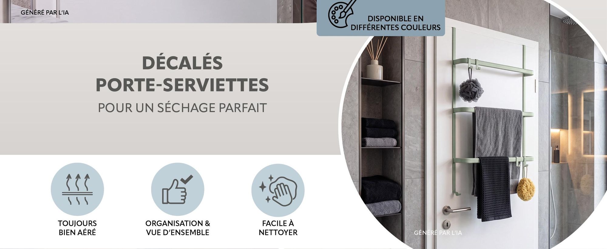 Porte-serviettes de porte dans la salle de bains