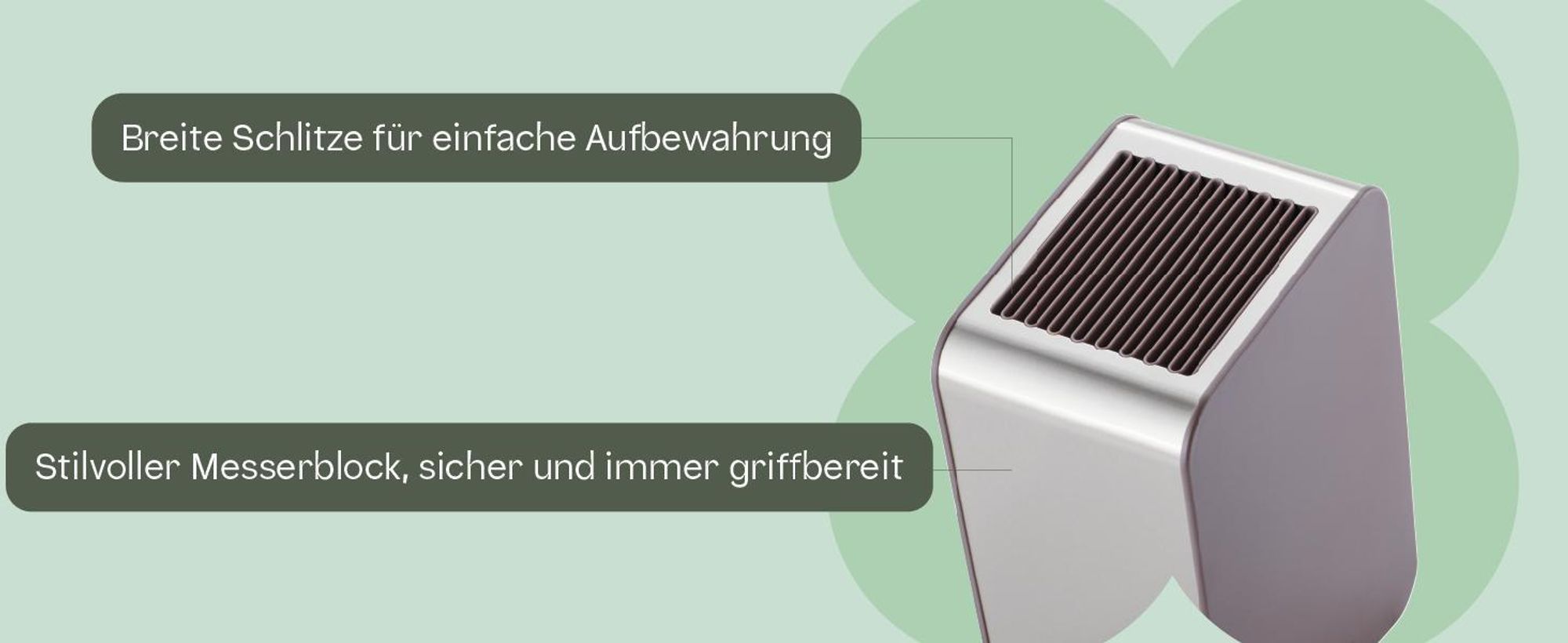 BergHOFF Home Elements Messerblock Set 6 teilig, Edelstahlmesser mit Halter, ergonomische Griffe, Aubergine