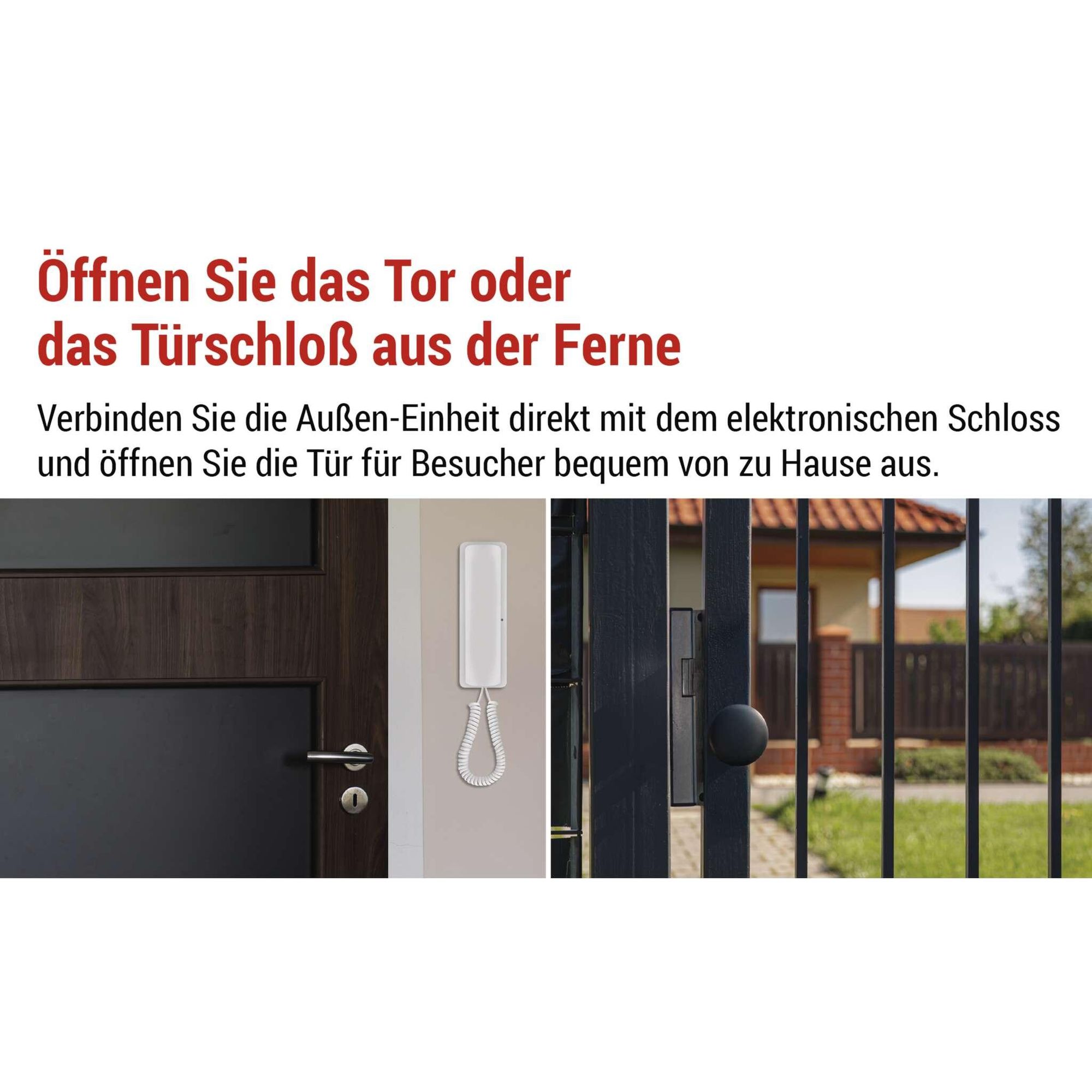 EMOS Audio-Türsprechanlage Set, Wireless, Audio-Gegensprechanlage mit Türöffner-Möglichkeit, Stromanschluss (230V/12V), weiß, H1088