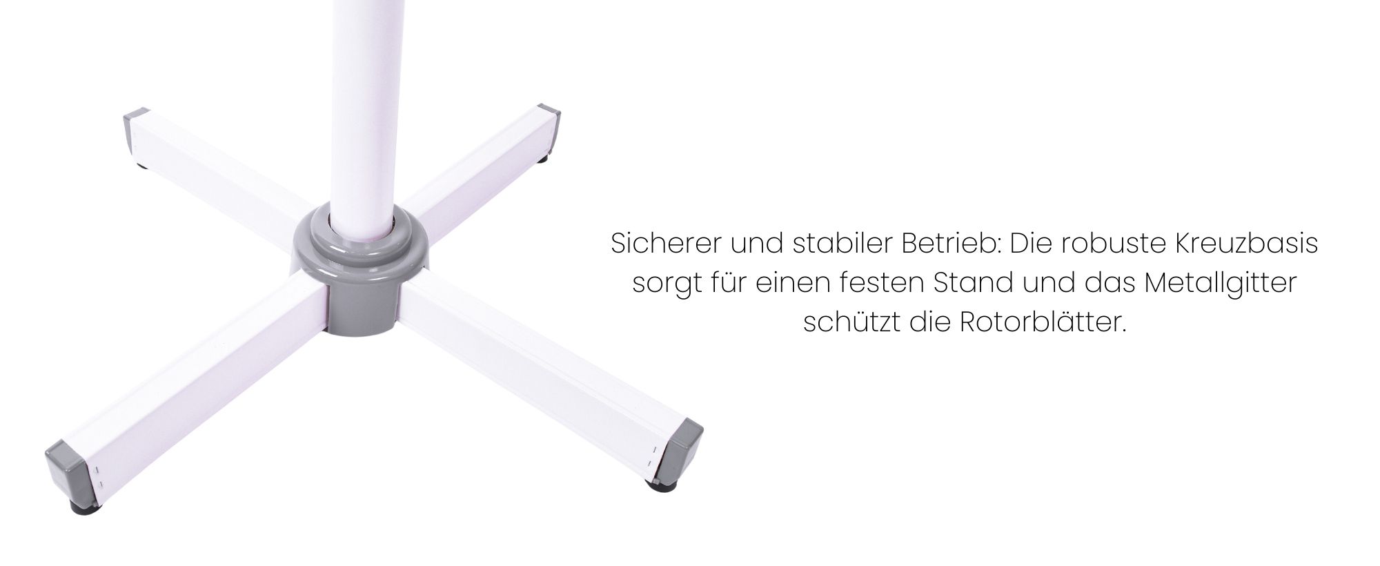Aga Standventilator 43 cm Weiß, 3-Geschwindigkeitsstufen, Oszillation, Verstellbare höhe, 45 W