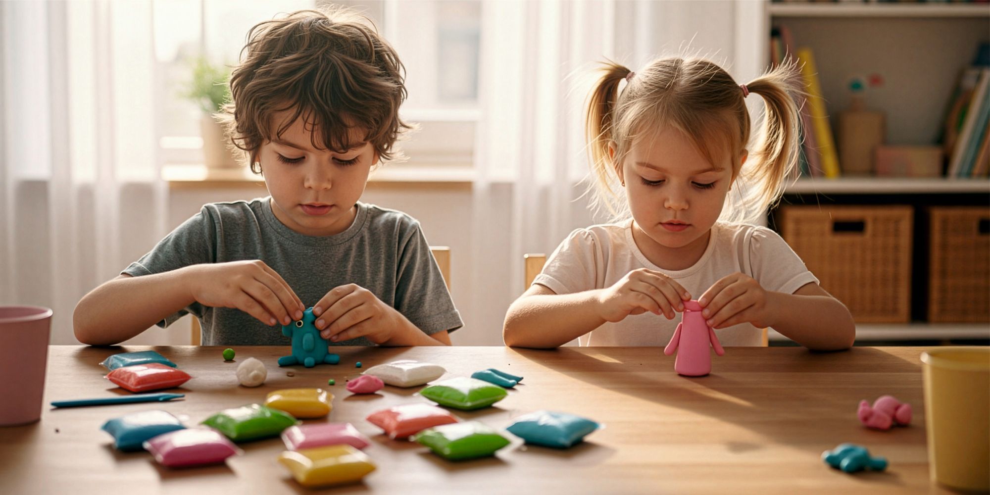 Magic Clay 36er Set, Magische Knete lufttrocknend & ultraleicht, Modelliermasse für Kinder inkl. 3 Spatel, Kreatives Spielzeug MINT, EVI KIDS MagicCla