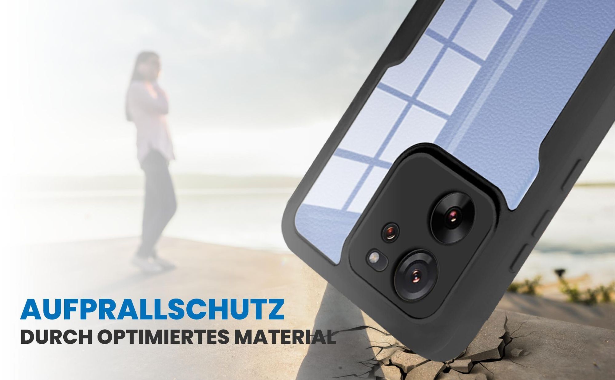 Schwarzes Front Back Cover für Xiaomi 13T / 13T Pro mit Aufprallschutz